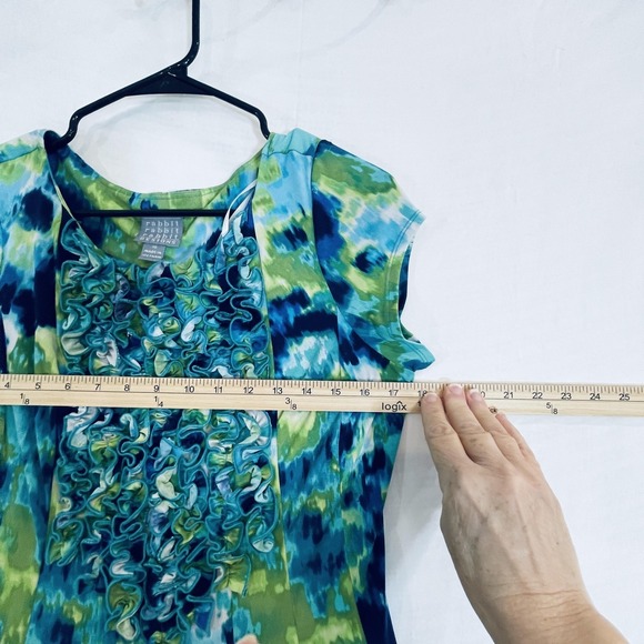 Rabbit Rabbit Rabbit Designs Dress Womens 10 Multicolor Tie Dye Ruffle Swing - Picture 4 of 13